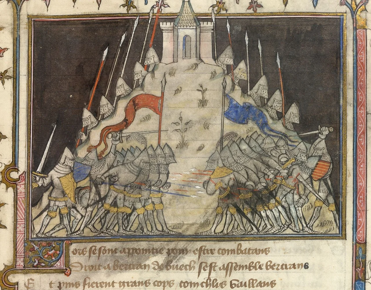 Battle of Cocherel, British Library, Yates Thompson 35 f. 71.