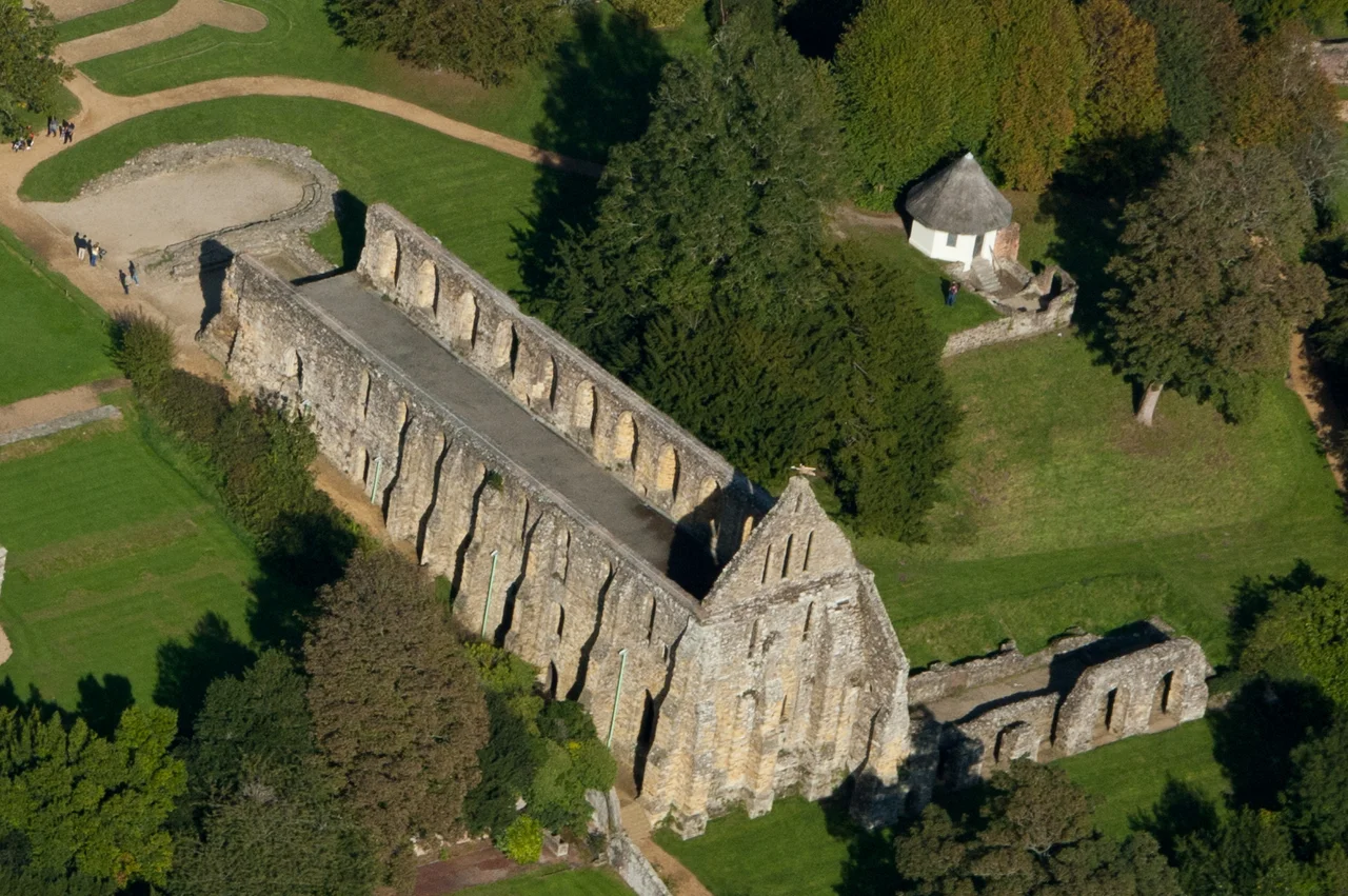 An aerial view of the Battle Abbey Dorter.