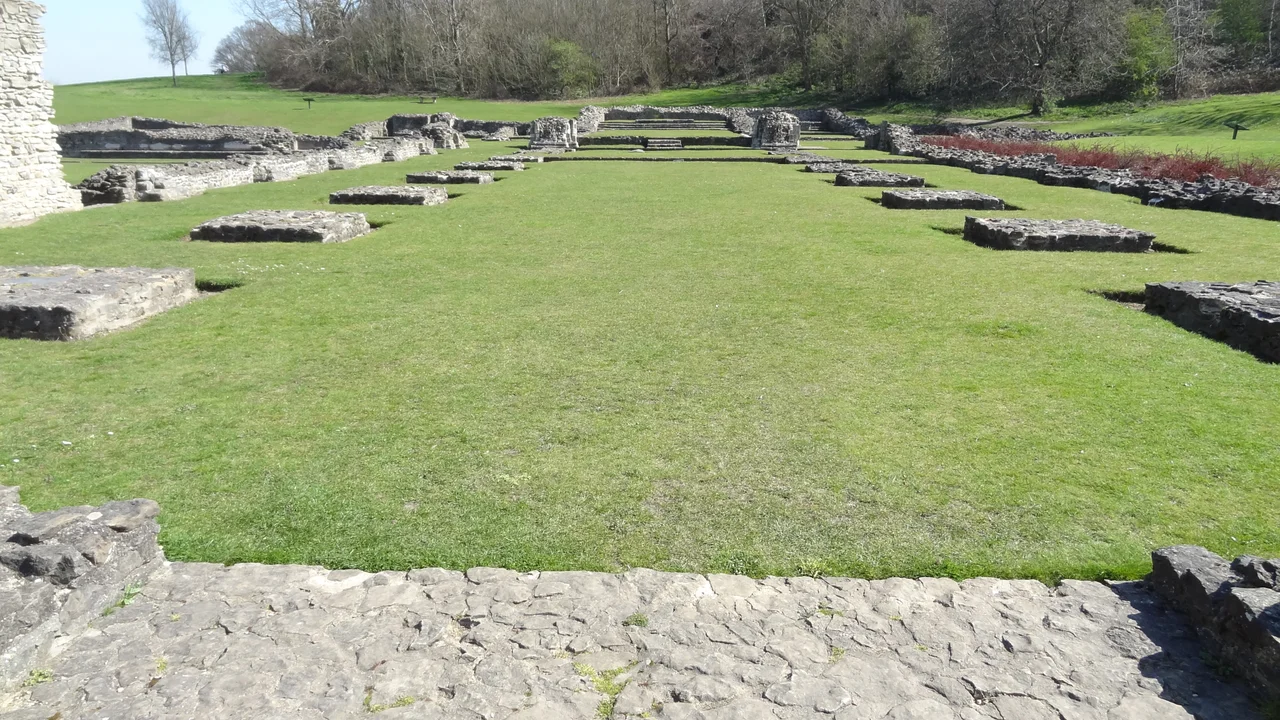 Lesnes Abbey ruins, view of church from west end, Bexley, London