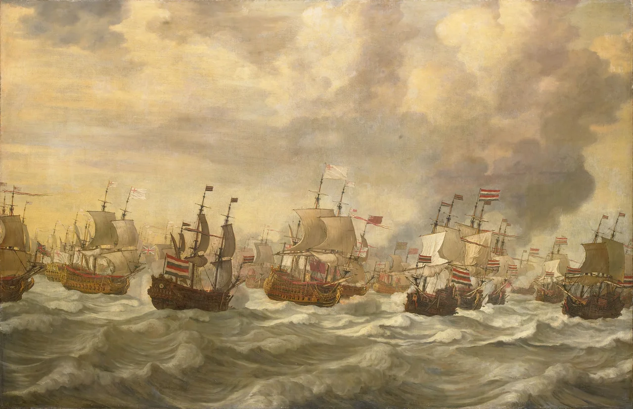 Four Day Battle - Episode uit de vierdaagse zeeslag (Willem van de Velde I, 1693).jpg