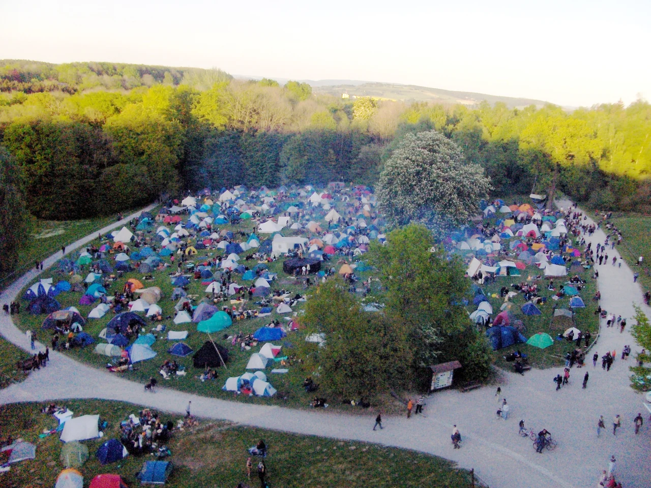 Camping people at the Externsteine on Walpurgis Night 2007