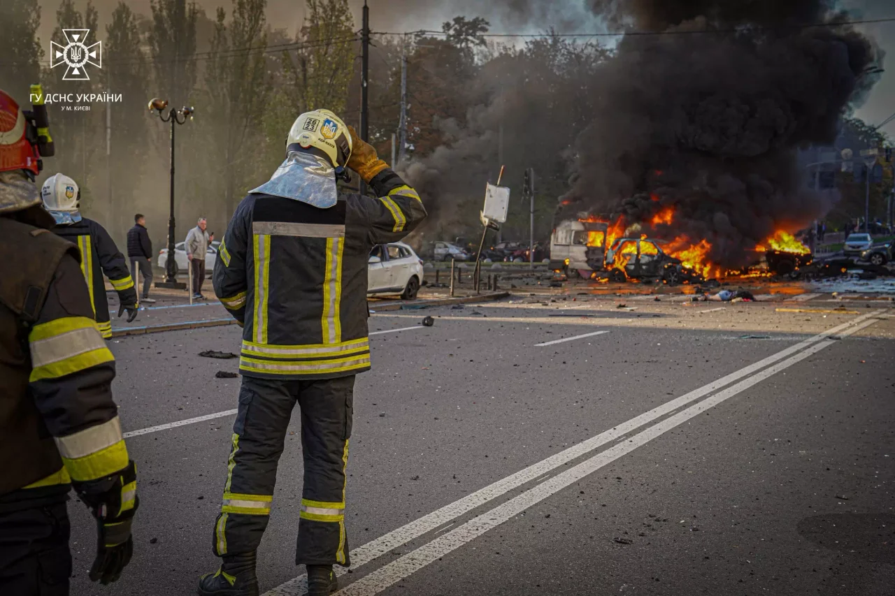 Kyiv after Russian missile strikes on 10 October 2022.