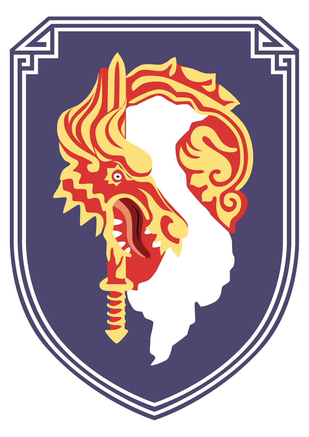 The emblem of the Vietnamese National Military Academy in Dalat, used since 1950 to 1975. Shoulder Sleeve Insignia.