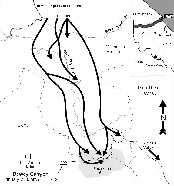 Map of Operation Dewey Canyon, January - March 1969, Vietnam