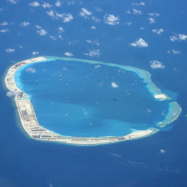 The Mischief Reef in the South China Sea, which was built over by China PR.