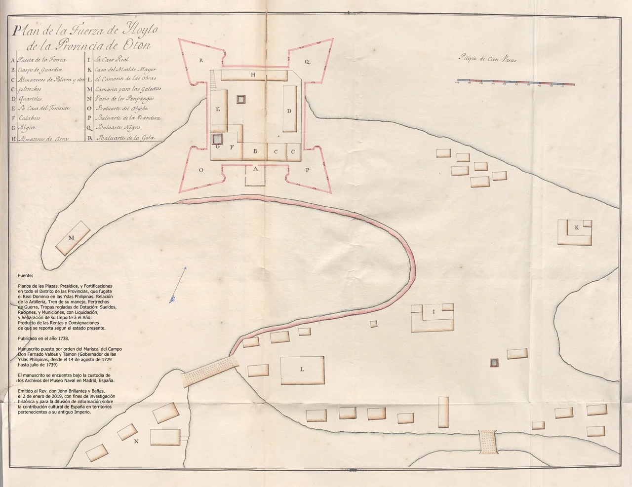 The Plan of the Fortification of the City of Iloilo circa 1738.