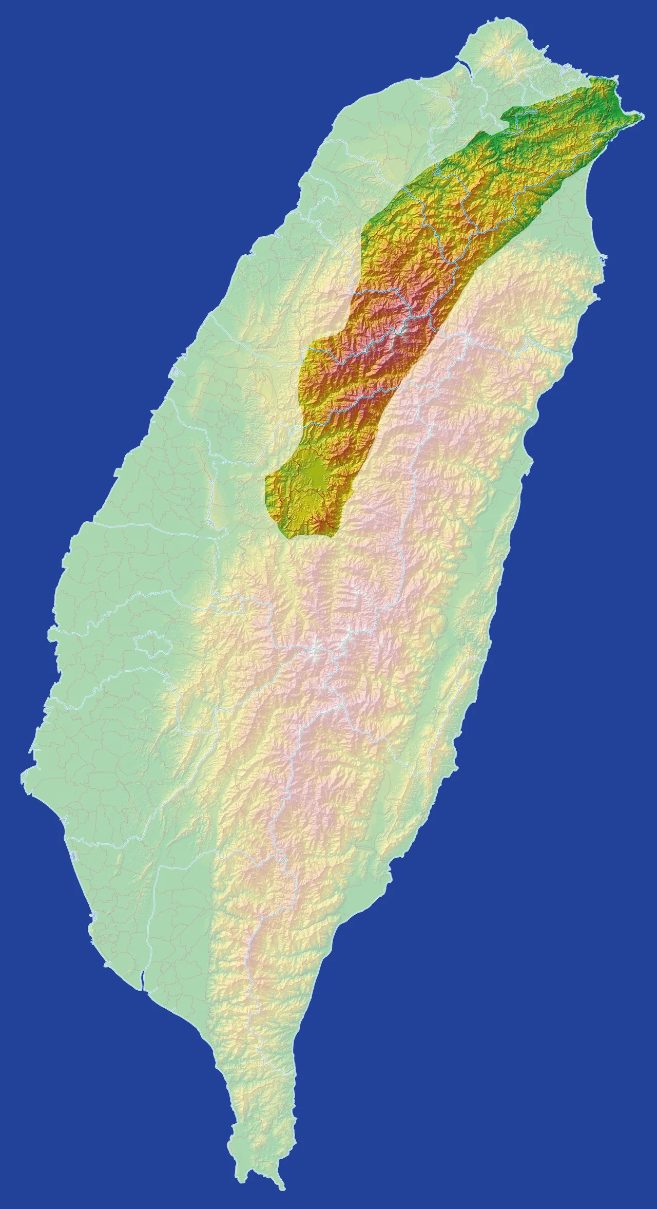 Map of Xueshan Range, Taiwan