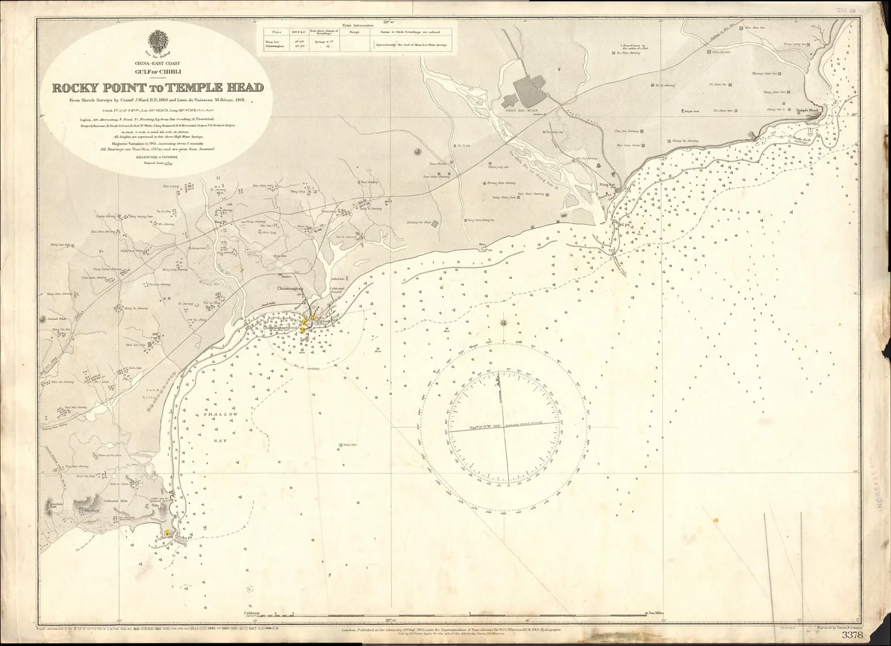 北戴河滨海全景,从戴河上空向北拍摄,中间山峦为联峰山公园