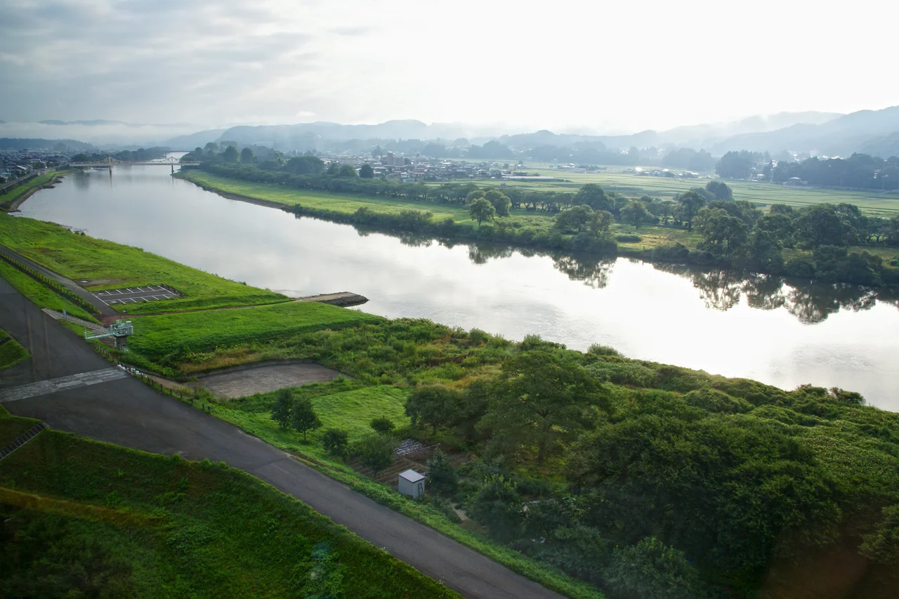 Kitakami River at Kitakami, Iwate prefecture, Japan